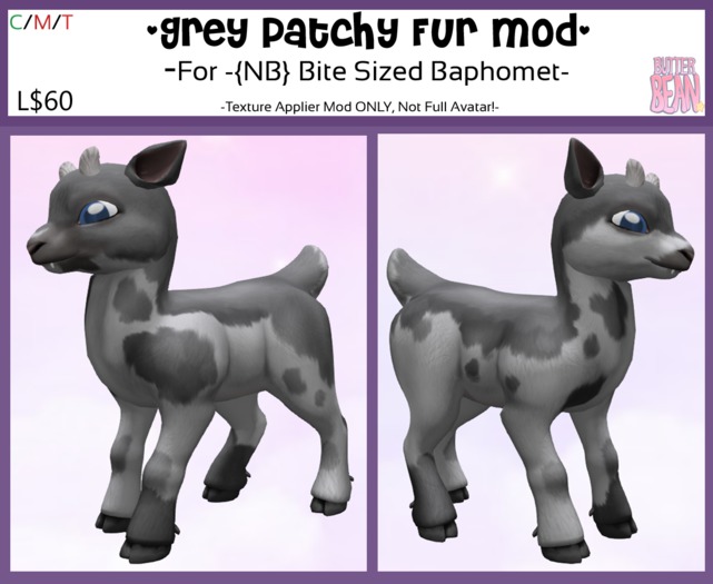 -ButterBean- Baphomet Mod - Grey Patchy Fur