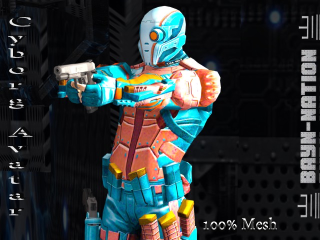 BayN-Nation- Cyborg Avatar - Blue/Orange