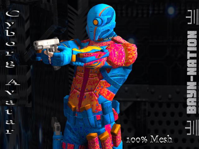 BayN-Nation- Cyborg Avatar - Blue/Red