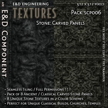 Second Life Marketplace - [SCP006] 8 Ancient / Classical Carved Stone ...