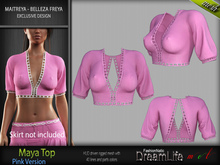 MAYA FEMALE TOP PINK SINGLE COLOR - MESH - Maitreya Lara, Belleza Freya - FashionNatic