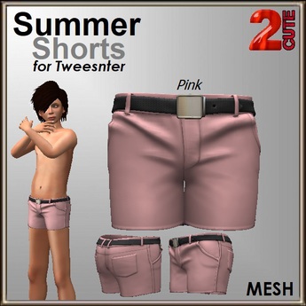 Second Life Marketplace - Summer Shorts (Tweenster) - Pink