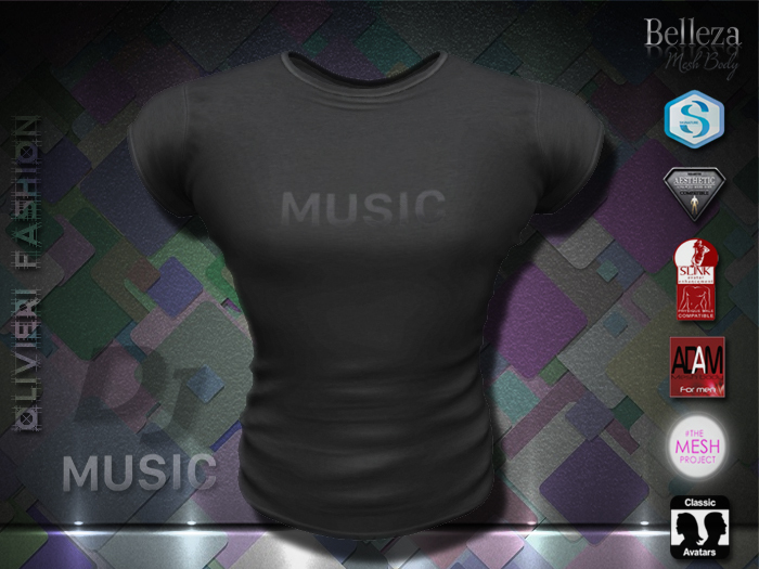 SHIRT - MUSIC - BLACK