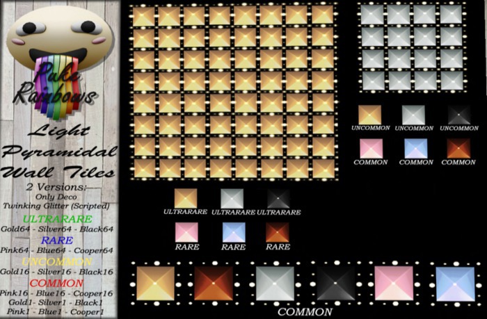 [PR] Light Pyramidal Wall Tiles 1 - Gold (Twinkling Glitter)