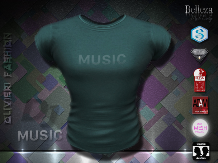 SHIRT - MUSIC - TEAL