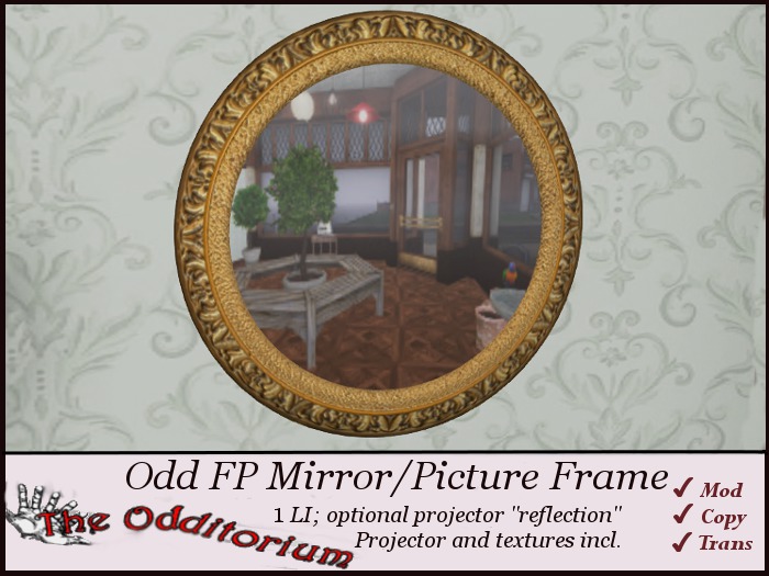Odd Round Mirror/Frame with optional projector reflection