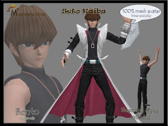 Second Life Marketplace - Avatar Seto Kaiba Yu-Gi-Oh! (100% mesh, Bento)