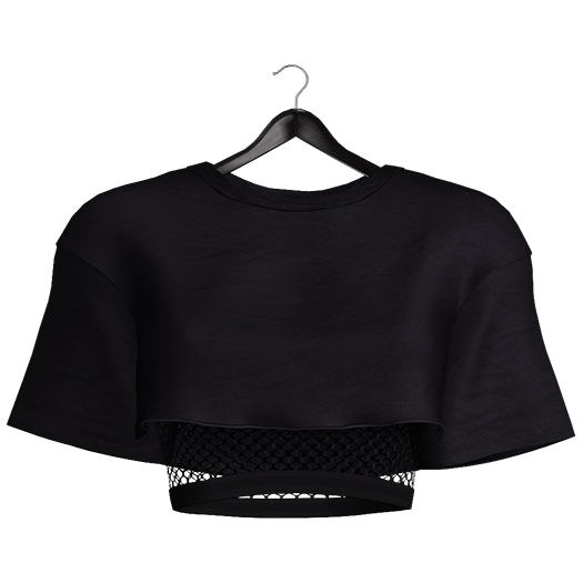 [Pumpkin] Layered Crop Tee - Black