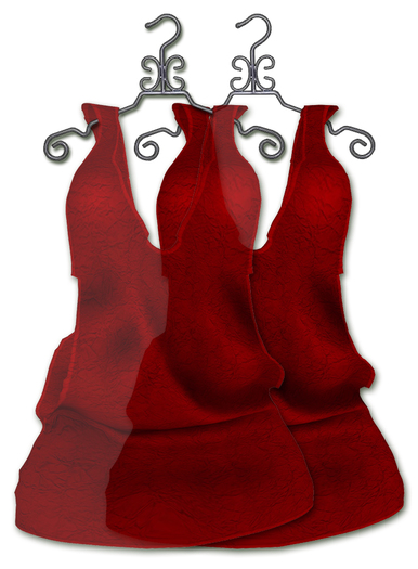 Fortune Sheer & Solid Red Drape Dress