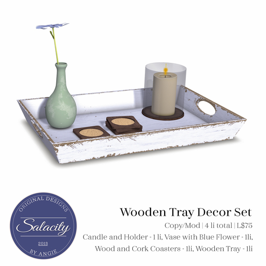 Salacity - Wooden Tray Decor Set