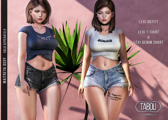 TABOU. Lexi Denim short + Tshirt -DEMO