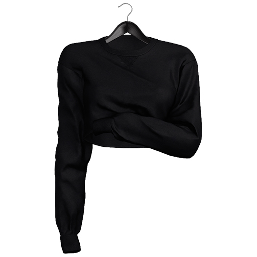 [Pumpkin] Cropped Crewneck - Black