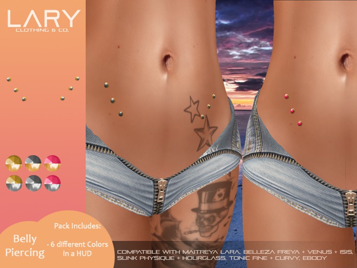 LARY - Tara Piercing with HUD {Belly]