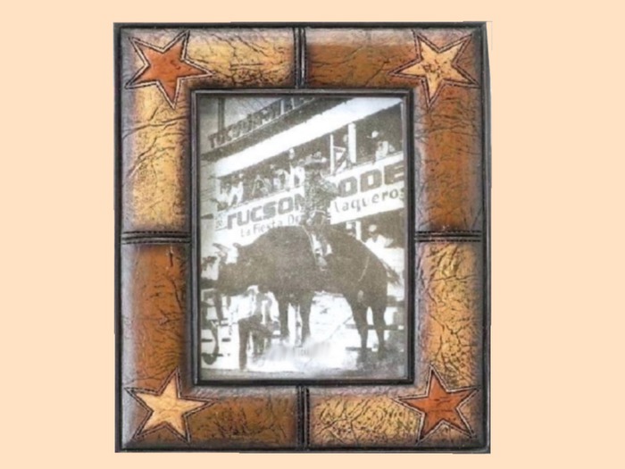 Old Rodeo Pic Leather Frame Western Country HOME DECOR Hanging Art 3D Wall Decal Flat Alpha Cut Out on1 PRIM Copy/Mod