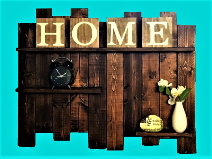 Reclaimed Wood 3 shelf Clock Flower HOME DECOR Hanging Art 3D WALL DECAL ON 1 PRIM Copy/Mod Country Beauty Ready to Hang