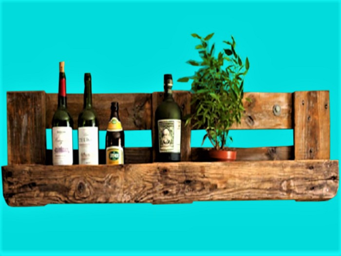 Reclaimed Wood Wine Rack Shelf Plant HOME DECOR Hanging Wall Art, 3D Look Flat ALPHA CUT, 1 PRIM Copy/Mod Country Beauty