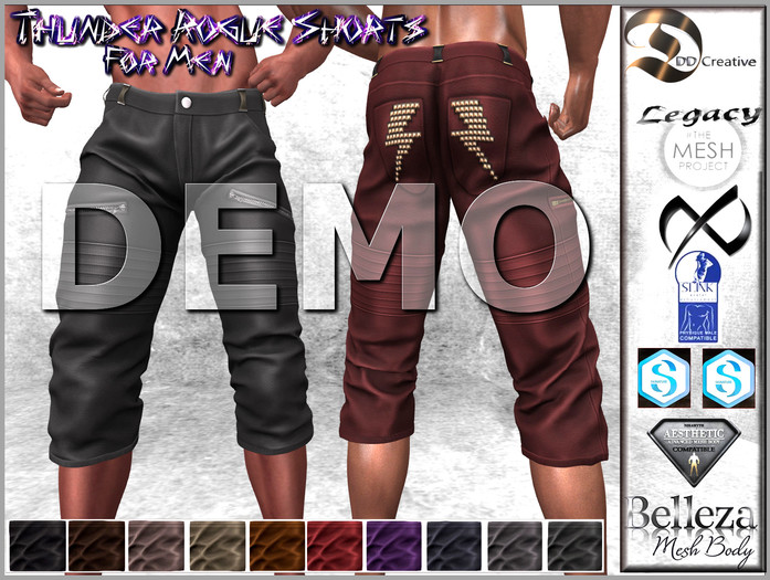 ☾ⅅⅅ☽☣ Thunder Rogue Shorts for Men ☣ [DEMO]