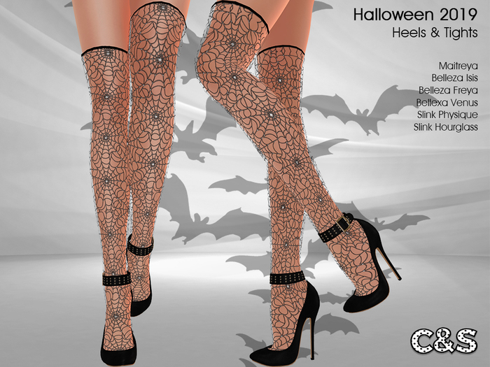C&S Halloween 2019 Heels and Tights for Maitreya Lara, Slink (P,H), Belleza (V, I, F).