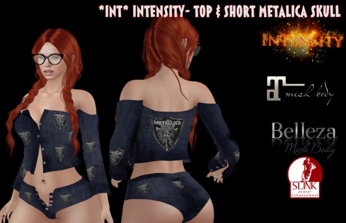 *INT* INTENSITY- TOP & Short Rock-*METALICA  SKULL