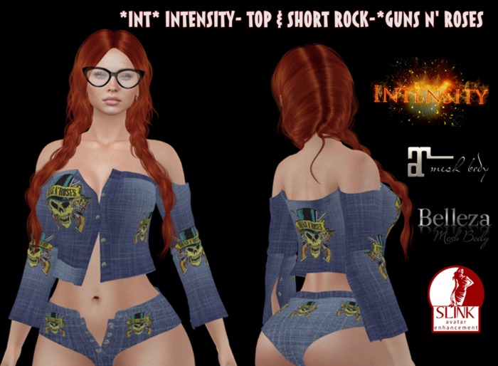 *INT* INTENSITY- TOP & Short Rock-*Guns N' Roses