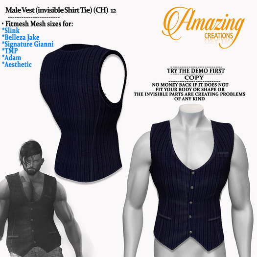 Second Life Marketplace AmAzInG CrEaTiOnS Male Vest (CH) 12