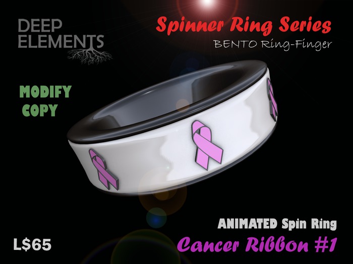 [DeepElements] : Spin Ring - Cancer Ribbon #1