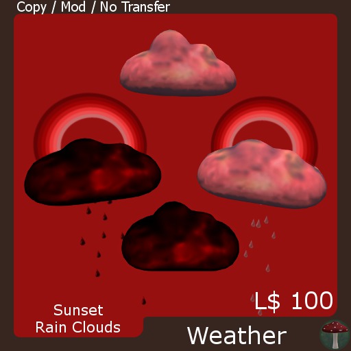 Sunset Rain Clouds (Mesh / Sound / Materials / Particles)