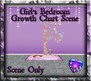 GP&D - Scene Only - Girl's Bedroom Growth Chart - M/T - 4 LI
