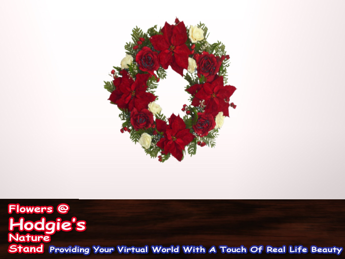 Christmas Poinsettia & Rose Wreath