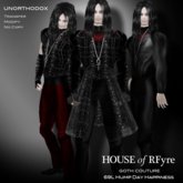RFyre UnOrthodox Men Gothic Vampire Black Brocade and Satin Suit