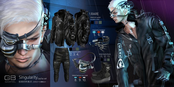 1.::GB::Metal arm jacket / RARE BELLEZA BLACK