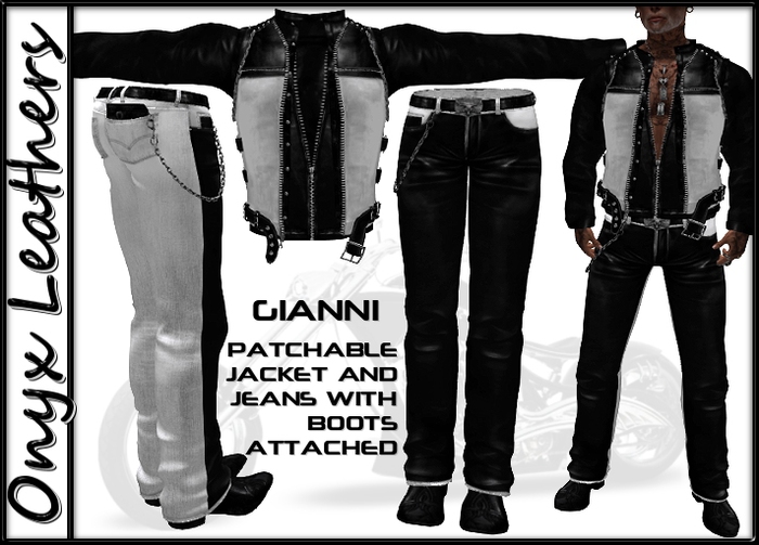 ONYX - GIANNI BOOTED JEANS WITH PATCHABLE JACKET WHITE