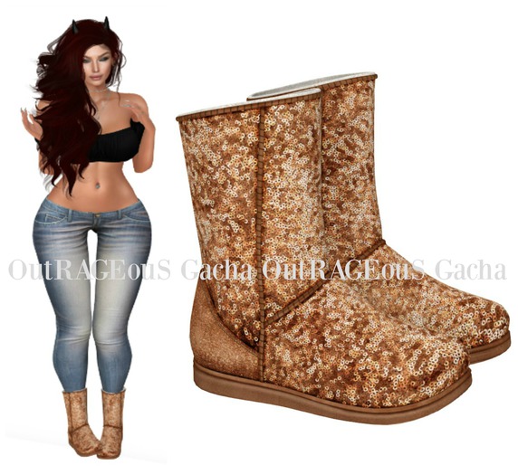 REIGN.- MOON BOOTS- Copper Sequins