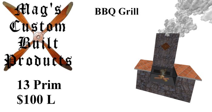 BBQ Grill with fire n realistic smoke
