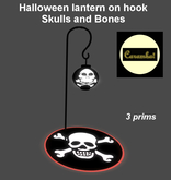 Halloween lantern on hook - Skulls and Bones