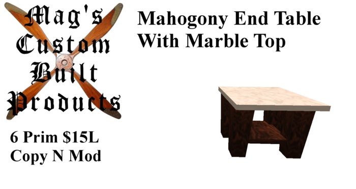 Mahogony End Table Boxed