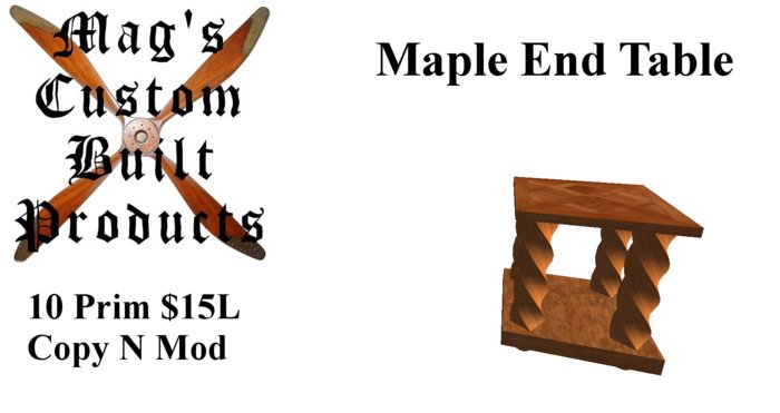 Maple End Table Boxed