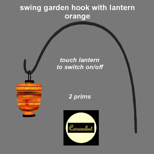 swing garden hook with lantern - orange