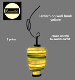 lantern on wall hook - yellow