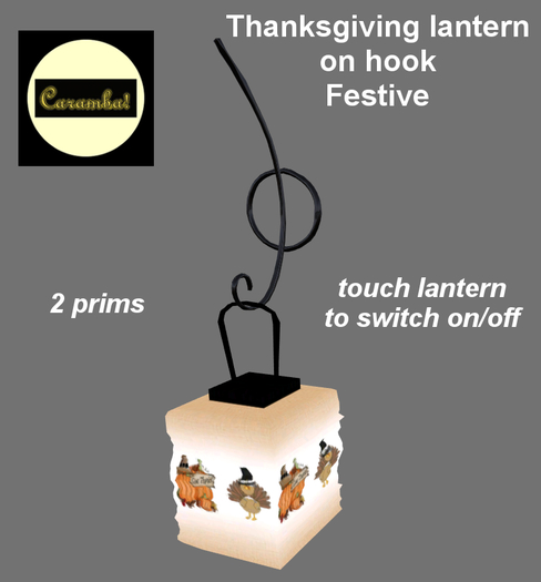 Thanksgiving lantern on hook - Festive