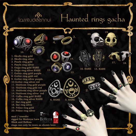 Second Life Marketplace - 19. lassitude & ennui Feline ring gold (Maitreya)