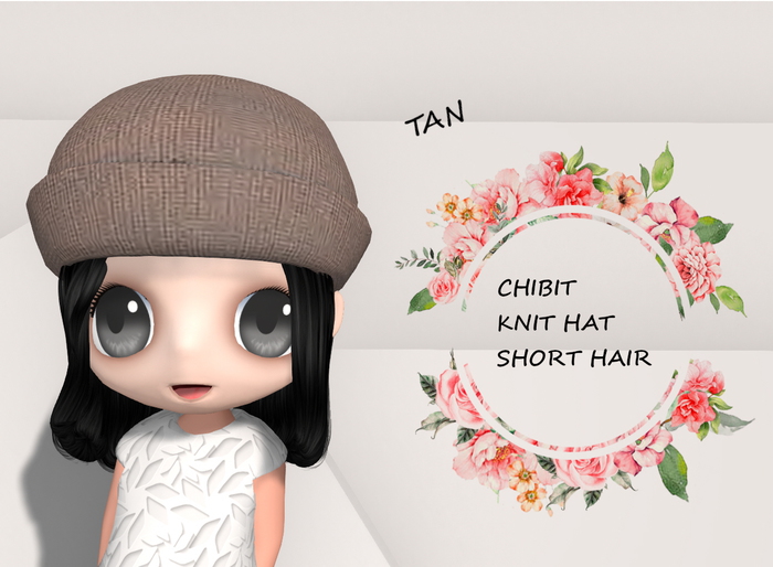 CHIBIT KNIT HAT & HAIR - TAN - BOX