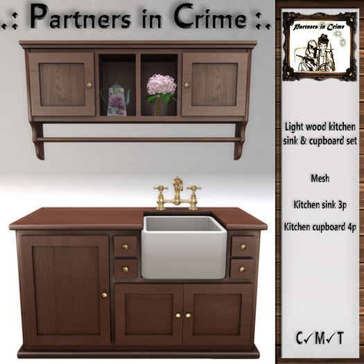 Light Wood Kitchen Sink & Cupboard Set