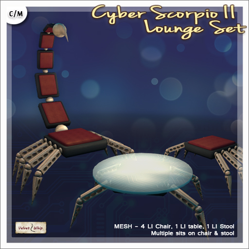 Second Life Marketplace - [V/W] Scorpio II Lounge Set - Cybernetic ...