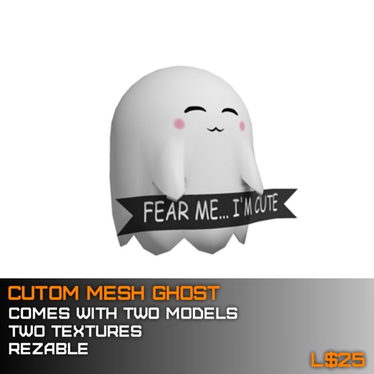 Mesh Ghost Second Life Marketplace - Customisable Mesh Ghost