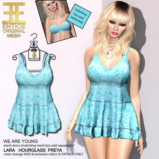aqua doodle dress