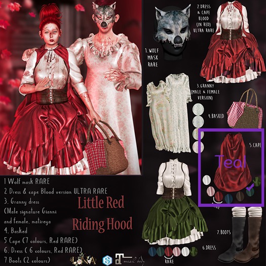 UNA.LittleRedRidingHood Cape Teal