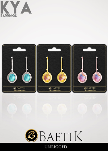 Baetik : Kya Earrings - Gold, Rose Gold, Silver