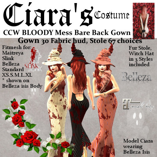 CCW BLOODY Mess Bare Back Gown
