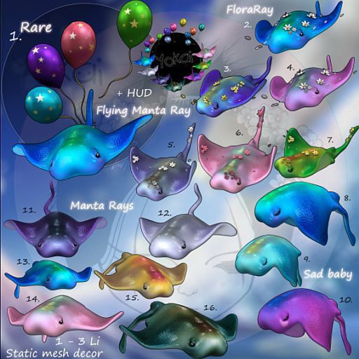 8.Yokai - Manta Rays - Sad baby Ray (blue)